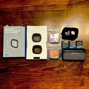 GoPro 8 black accessories including 3 batteries